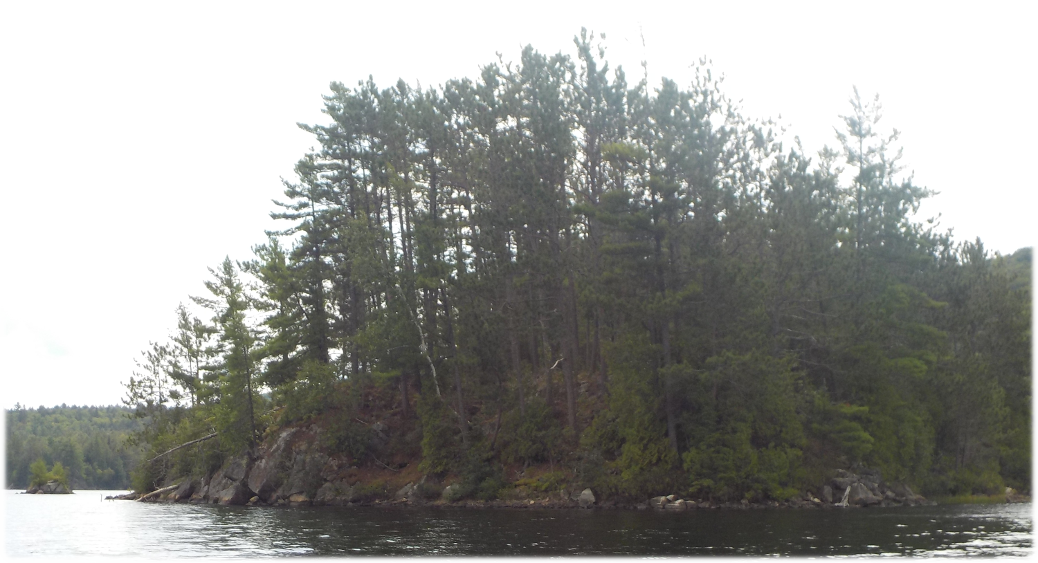Island campsite at the west end of Cedar Lake