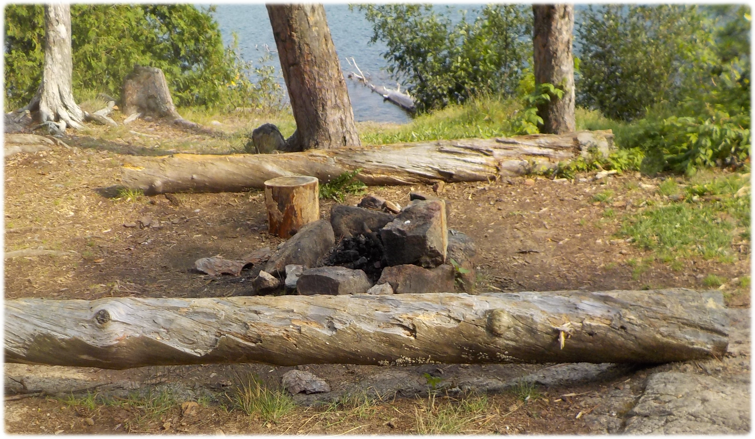 Firepit with log benches