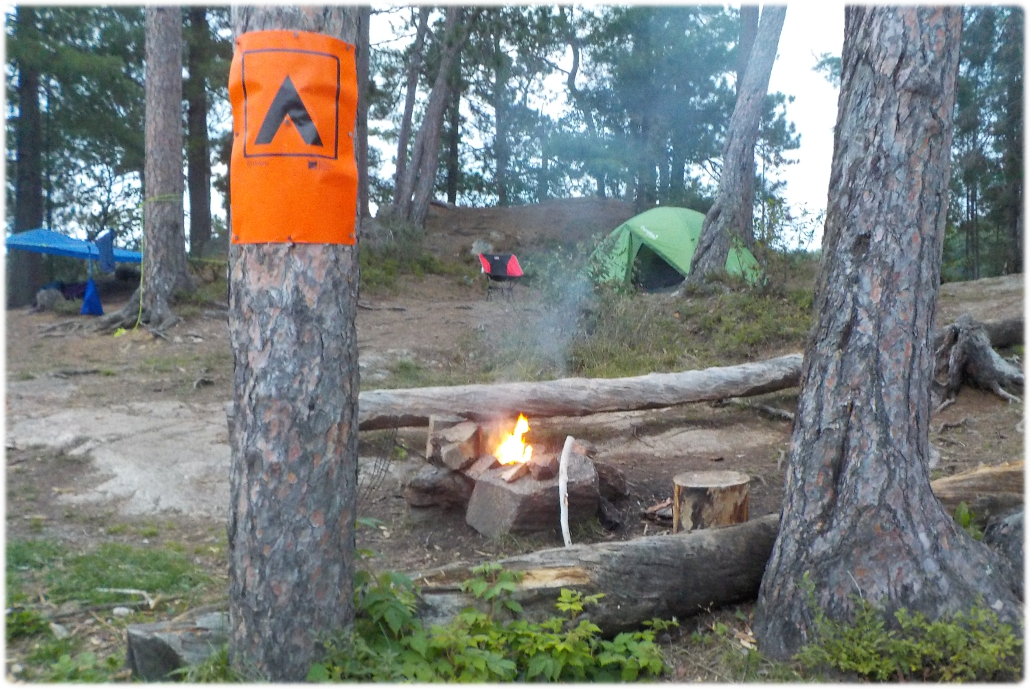 Campsite with fire