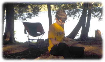 William practicing whittling