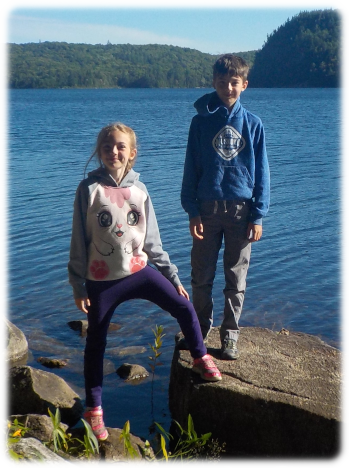 William and Katherine posing at the lake