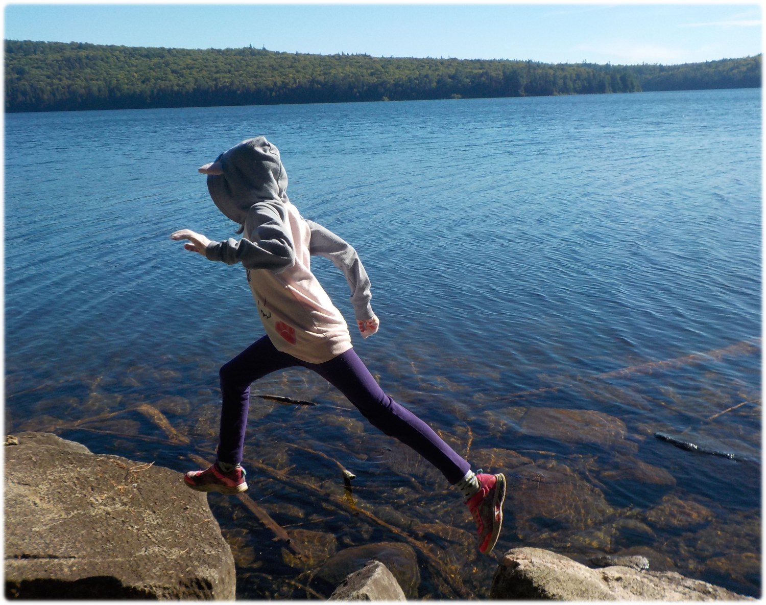 Daredevil Katherine in mid-leap