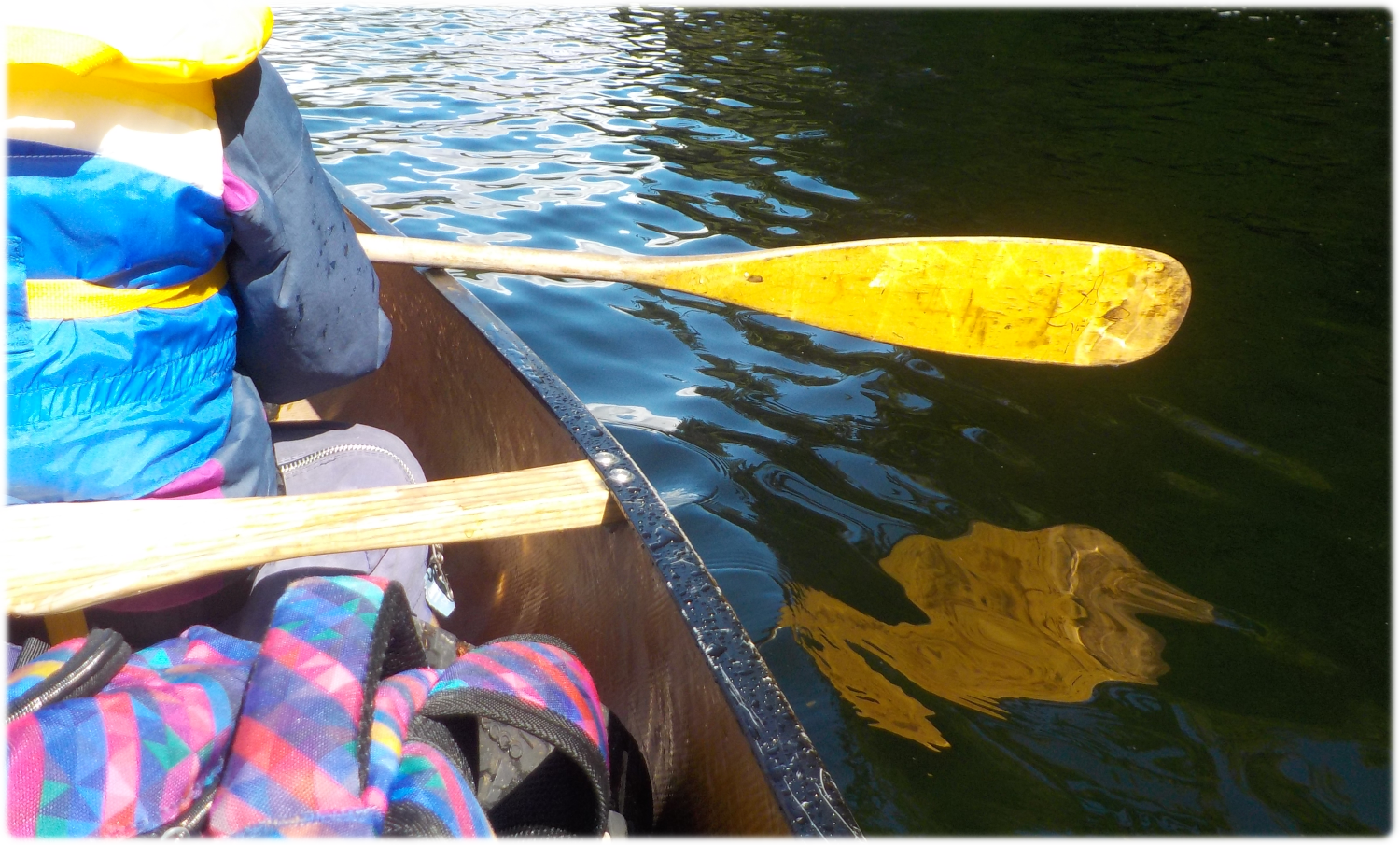Paddling away from Carl Wilson site