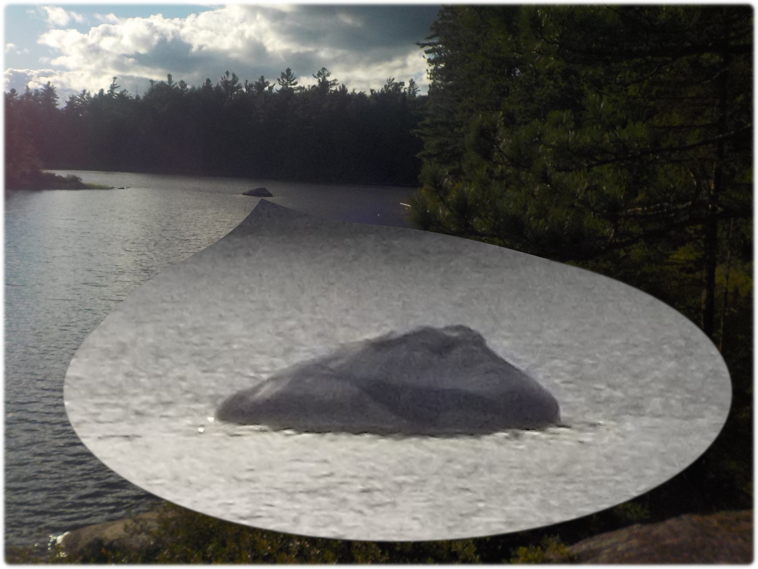 Long distance view of hippo rock