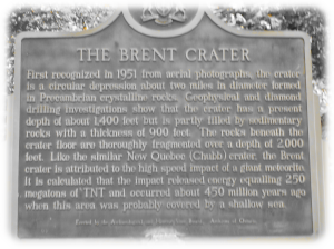 Plaque describing Brent Crater