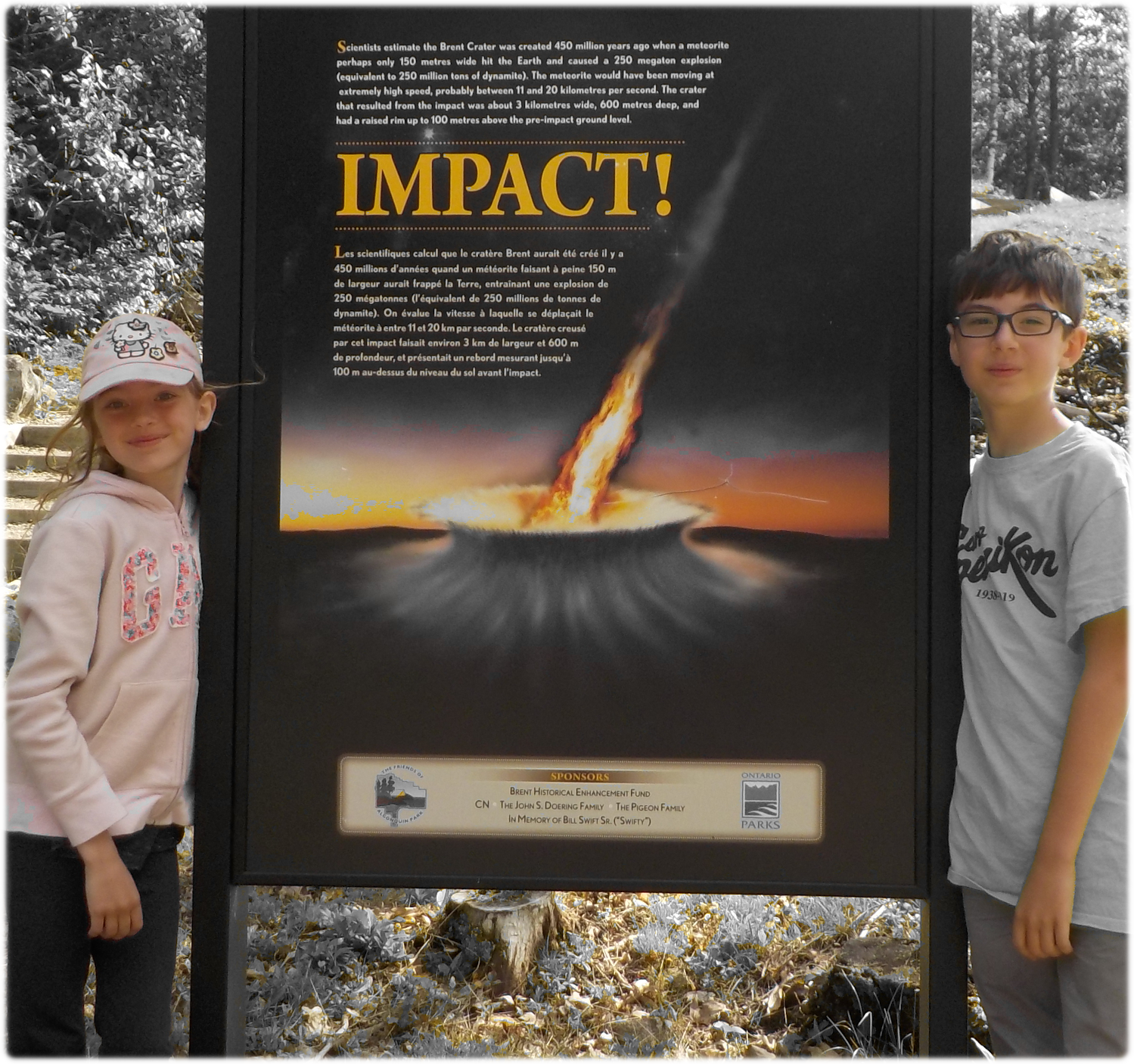 Katherine and William at the Brent crater